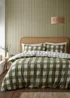 Catherine Lansfield Brushed Seersucker Gingham Reversible Duvet Cover Set - Single Image 1