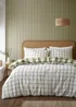 Catherine Lansfield Brushed Seersucker Gingham Reversible Duvet Cover Set - Single Image 2