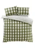 Catherine Lansfield Brushed Seersucker Gingham Reversible Duvet Cover Set - Single Image 5