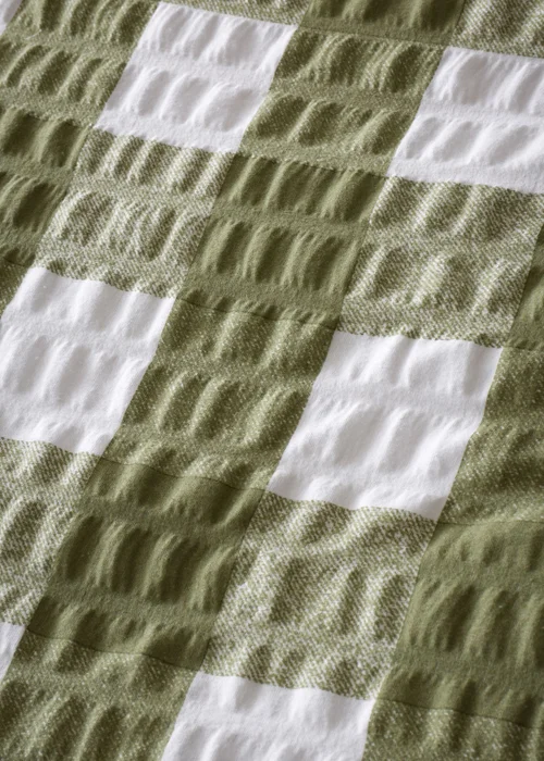 Catherine Lansfield Brushed Seersucker Gingham Reversible Duvet Cover Set - Single Image 4