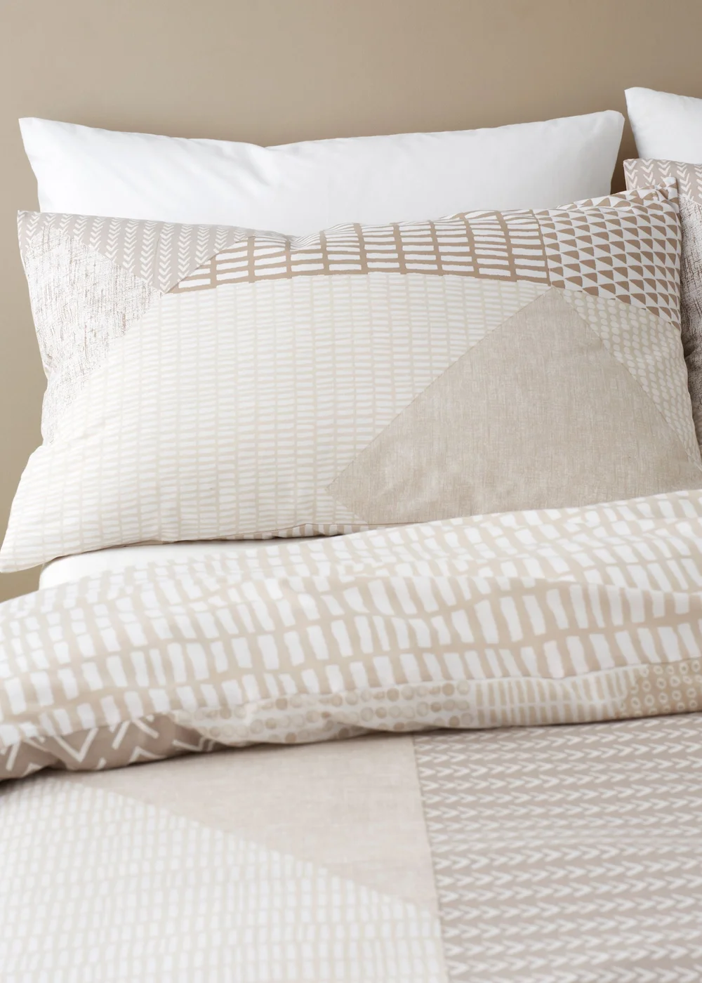 Catherine Lansfield Larsson Geo Reversible Duvet Cover Set Natural - Single Image 3
