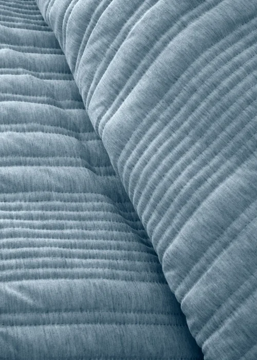 Pineapple Elephant Tamba Jersey Stripe Quilted Duvet Cover Set Chambray Blue - Single Image 4