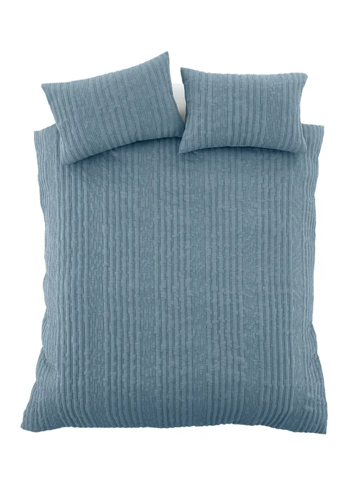 Pineapple Elephant Tamba Jersey Stripe Quilted Duvet Cover Set Chambray Blue - Single Image 5