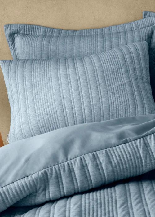 Pineapple Elephant Tamba Jersey Stripe Quilted Duvet Cover Set Chambray Blue - Single Image 2