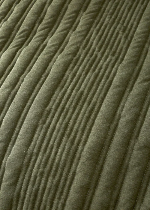 Pineapple Elephant Tamba Jersey Stripe Quilted Duvet Cover Set Olive Green - Single Image 4