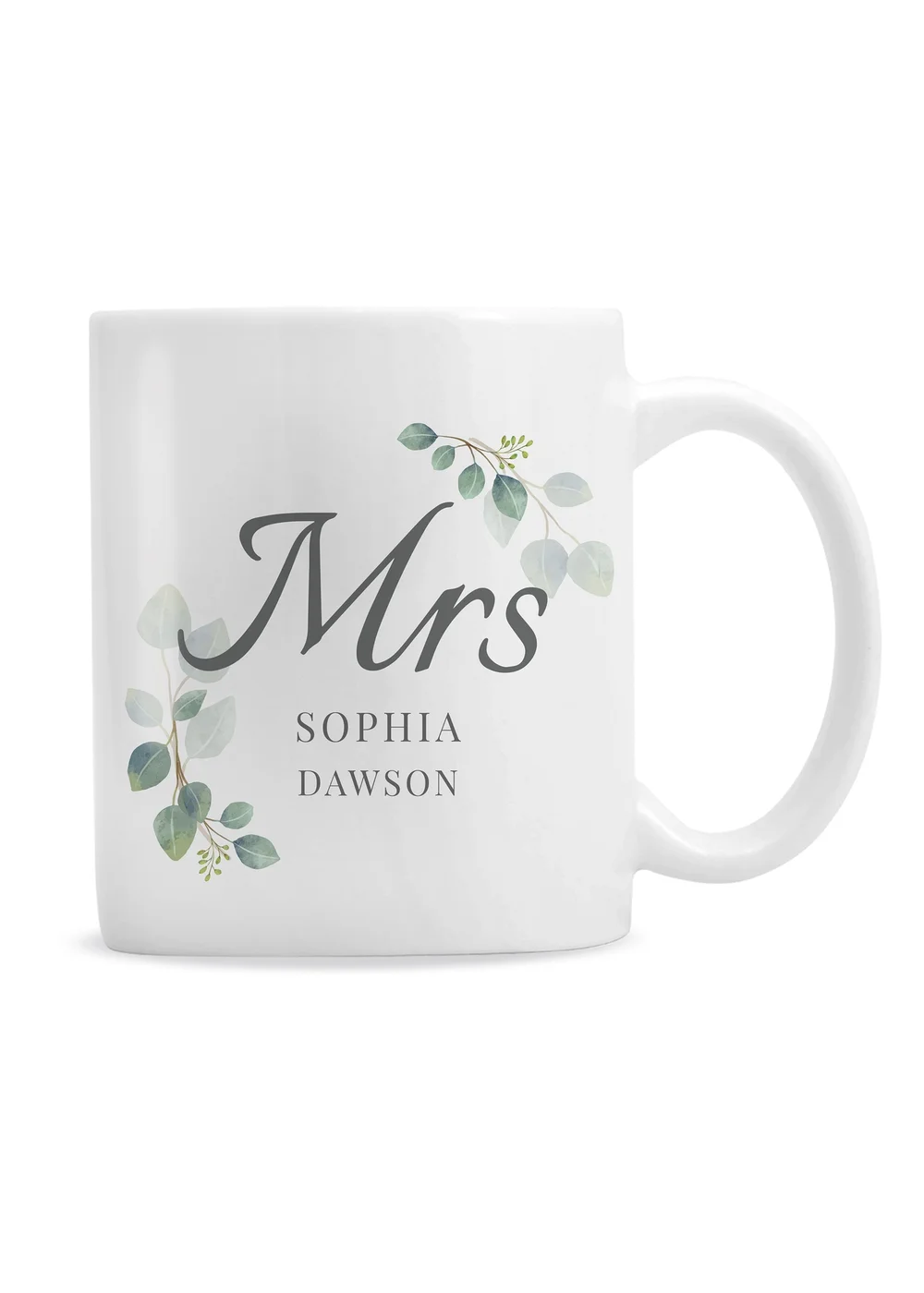 Personalised Memento Company White Botanical Mrs Mug - One Size Image 1