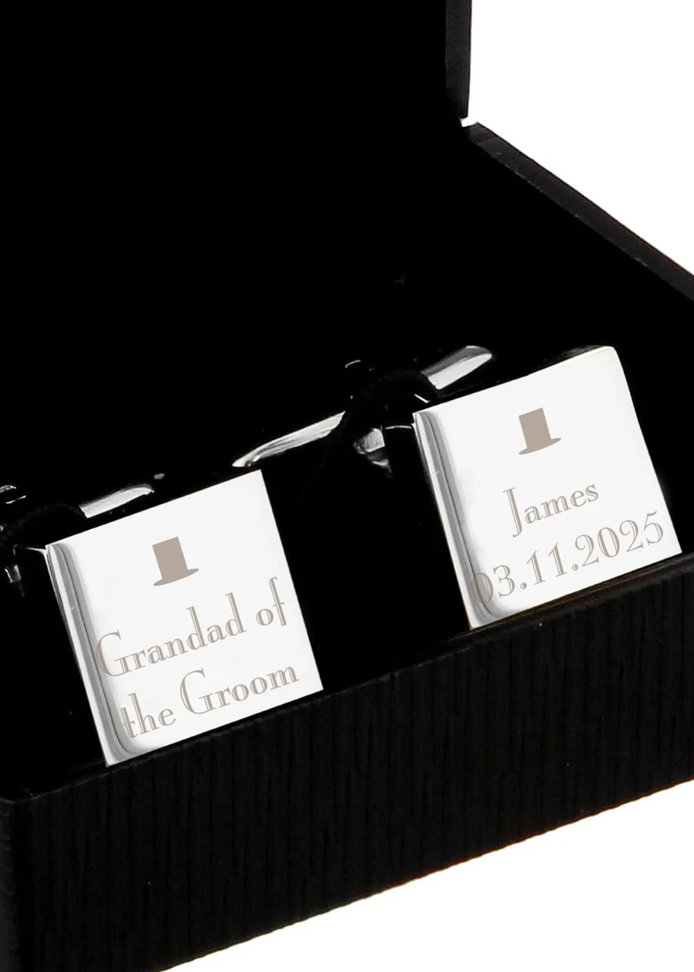 Personalised Memento Company Decorative Wedding Any Role Square Cufflinks - One Size Image 2