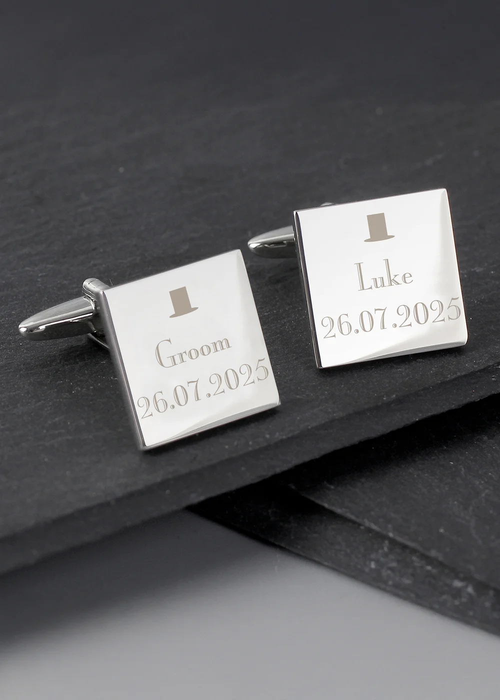 Personalised Memento Company Decorative Wedding Any Role Square Cufflinks - One Size Image 1
