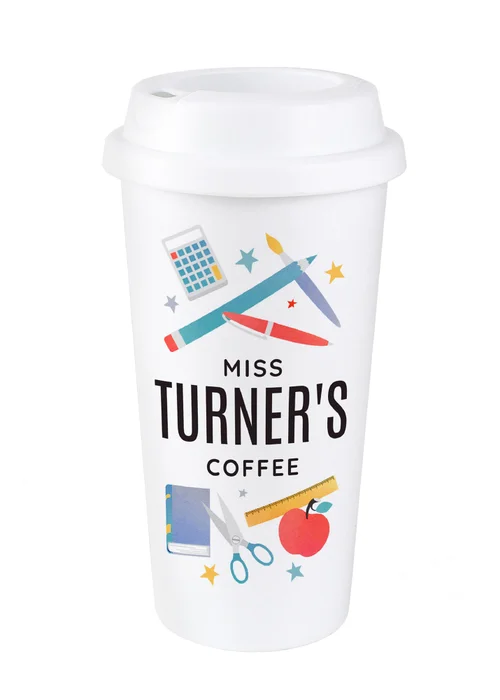 Personalised Memento Company White Teachers Insulated Reusable Eco Travel Cup - One Size Image 1