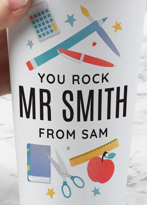 Personalised Memento Company White Teachers Insulated Reusable Eco Travel Cup - One Size Image 2