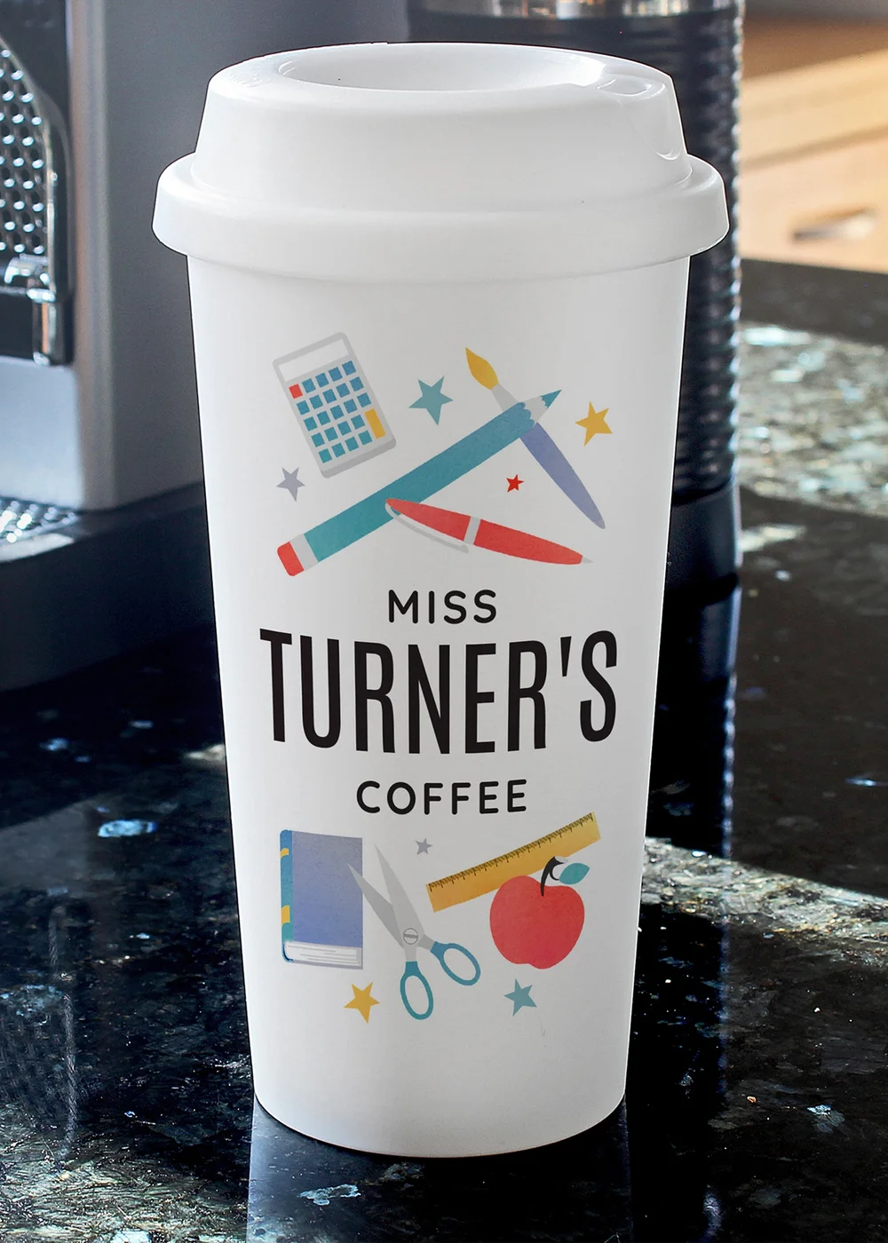Personalised Memento Company White Teachers Insulated Reusable Eco Travel Cup - One Size Image 3