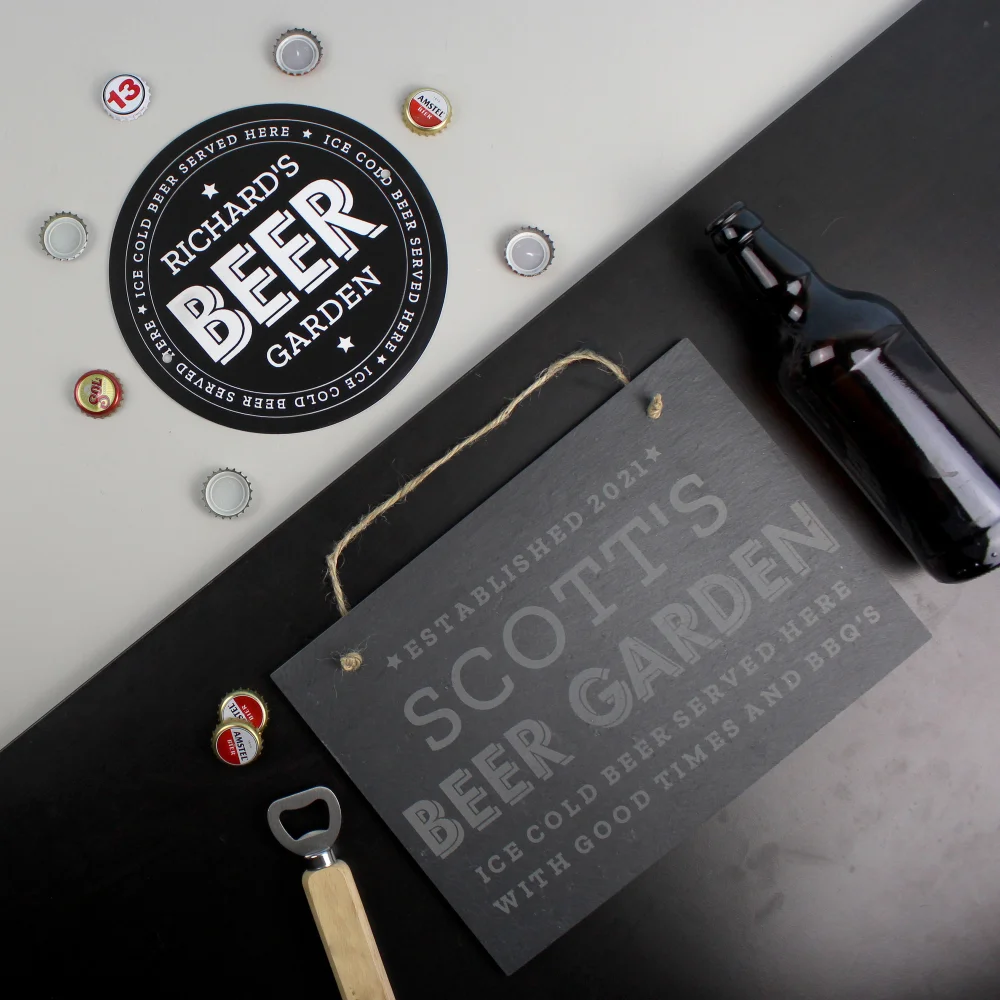 Personalised Memento Company Slate Beer Garden Hanging Large Slate Sign - One Size Image 4