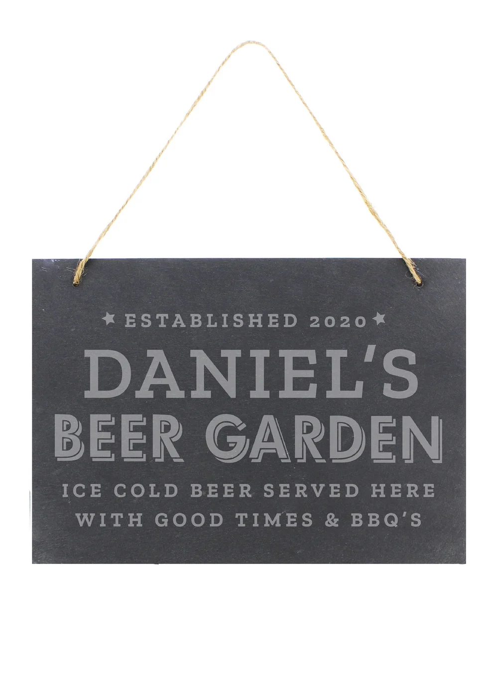 Personalised Memento Company Slate Beer Garden Hanging Large Slate Sign - One Size Image 1