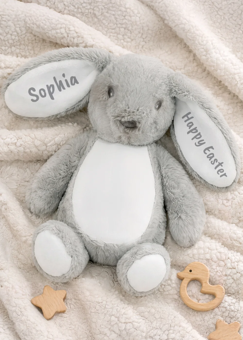 Personalised Memento Company Grey Bunny Rabbit Soft Toy - One Size Image 3