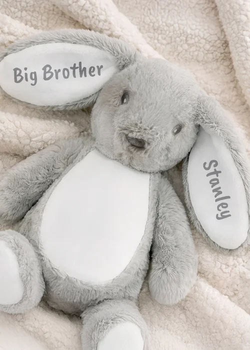 Personalised Memento Company Grey Bunny Rabbit Soft Toy - One Size Image 4