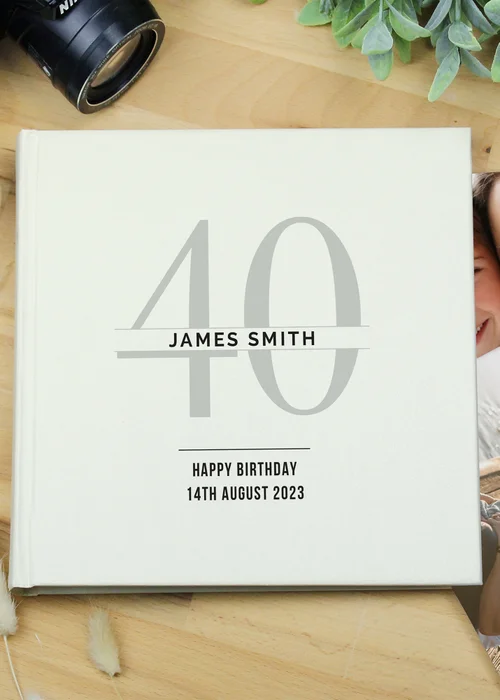 Personalised Memento Company Ivory Birthday Square Photo Album - One Size Image 3