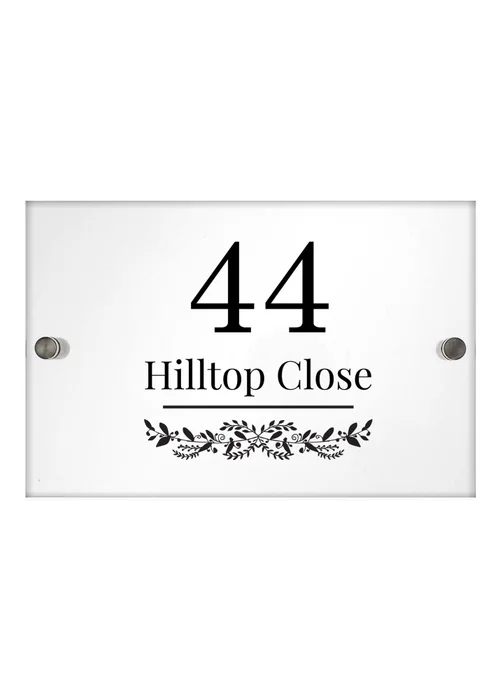 Personalised Memento Company Clear Botanical Acrylic House Sign - One Size Image 1