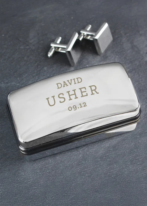 Personalised Memento Company Wedding Cufflink Box - One Size Image 1