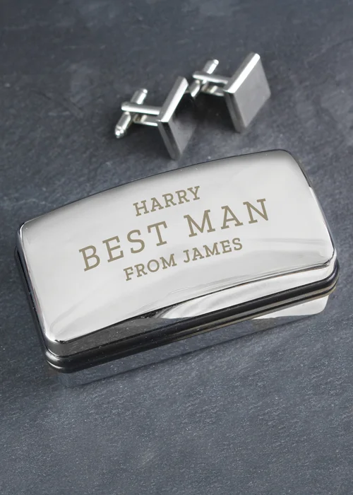 Personalised Memento Company Wedding Cufflink Box - One Size Image 3