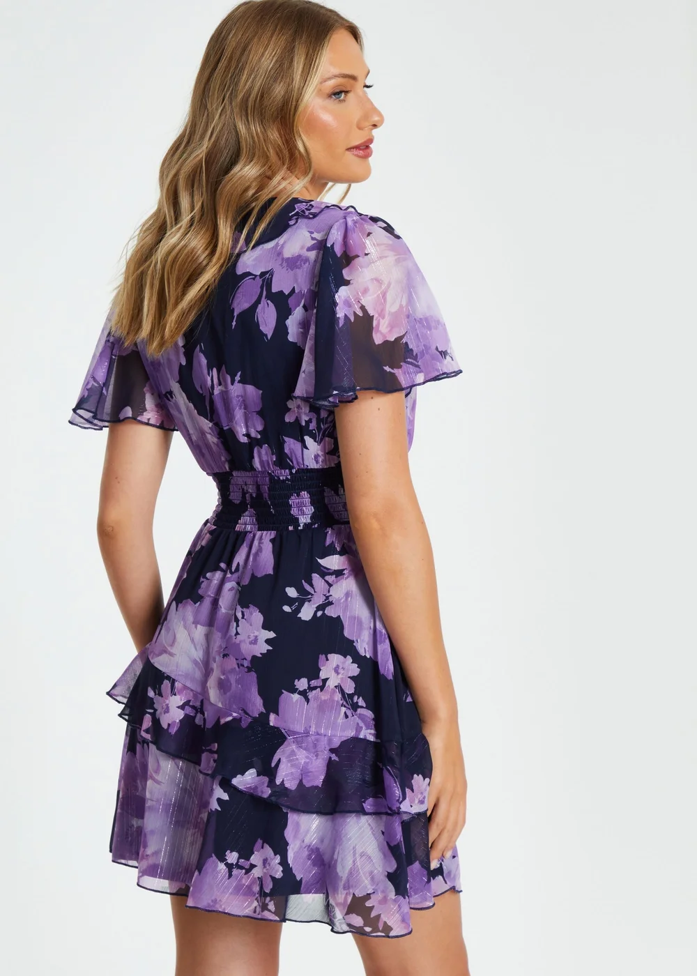 Quiz Navy Floral Skater Dress - 4 Image 2