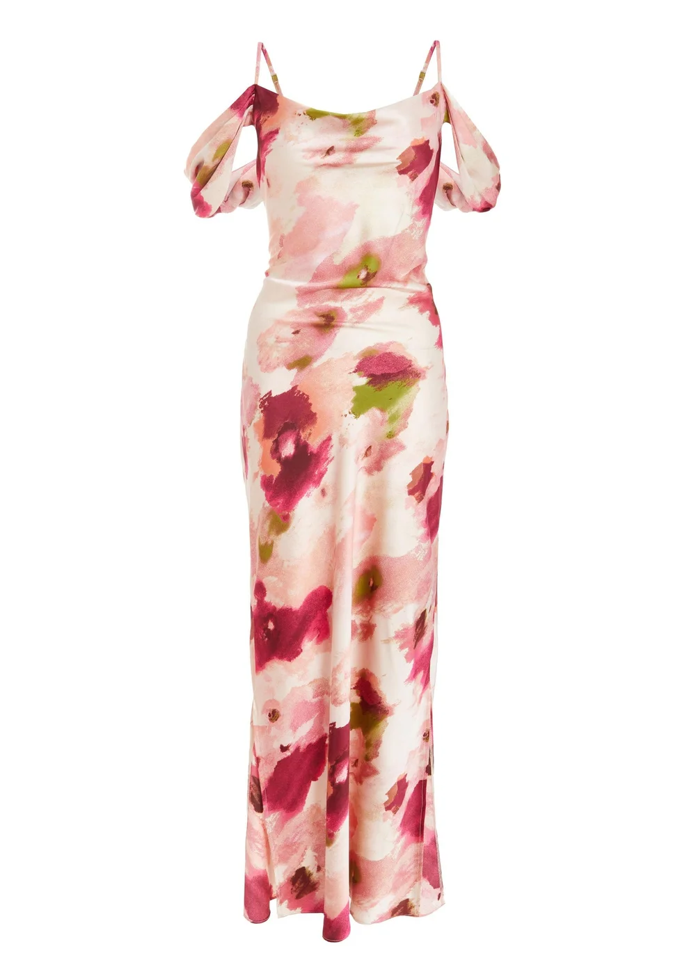 Quiz Pink Petite Marble Drop Shoulder Maxi Dress - 6 Image 4