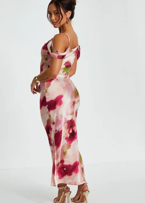 Quiz Pink Petite Marble Drop Shoulder Maxi Dress - 6 Image 2