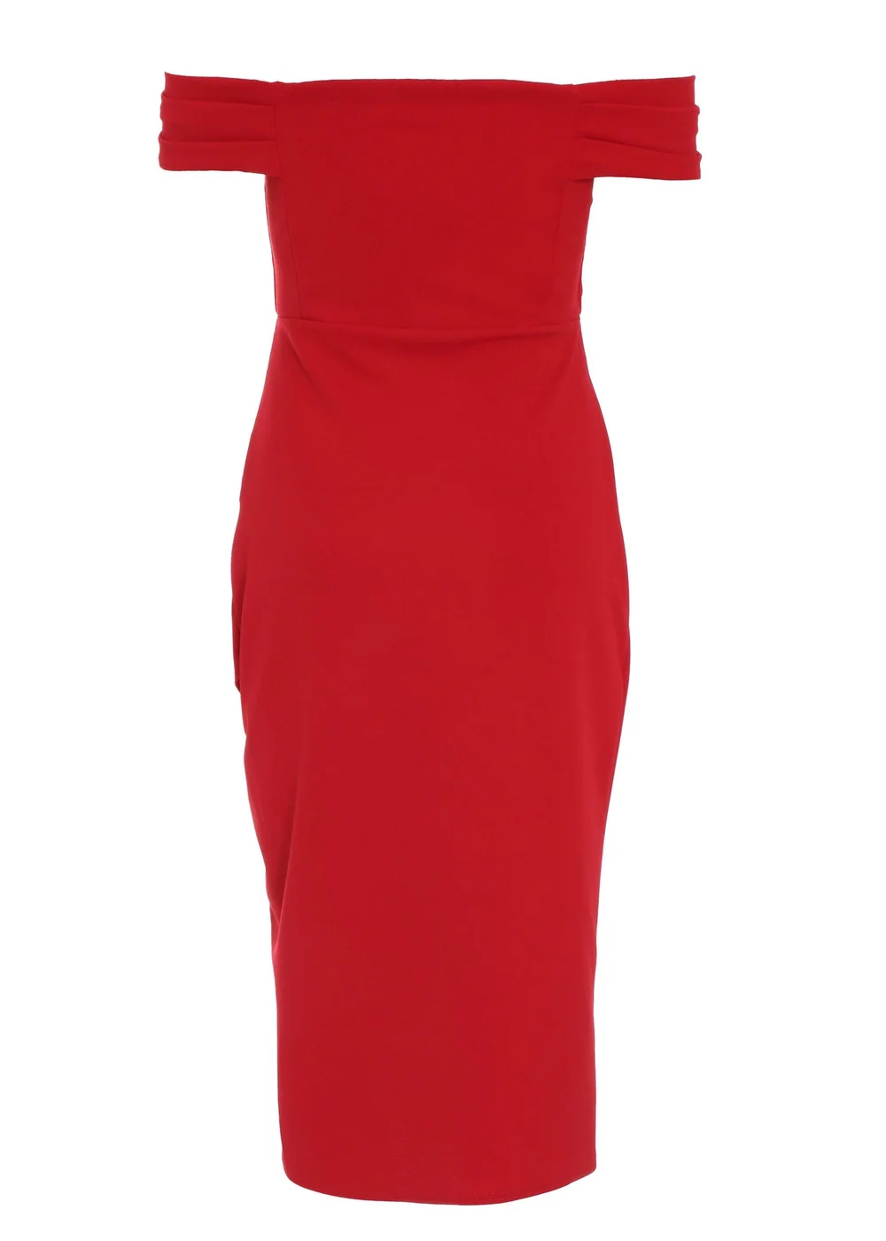 Quiz Red Bardot Midi Wrap Dress - 10 Quiz Red Bardot Midi Wrap Dress - 10