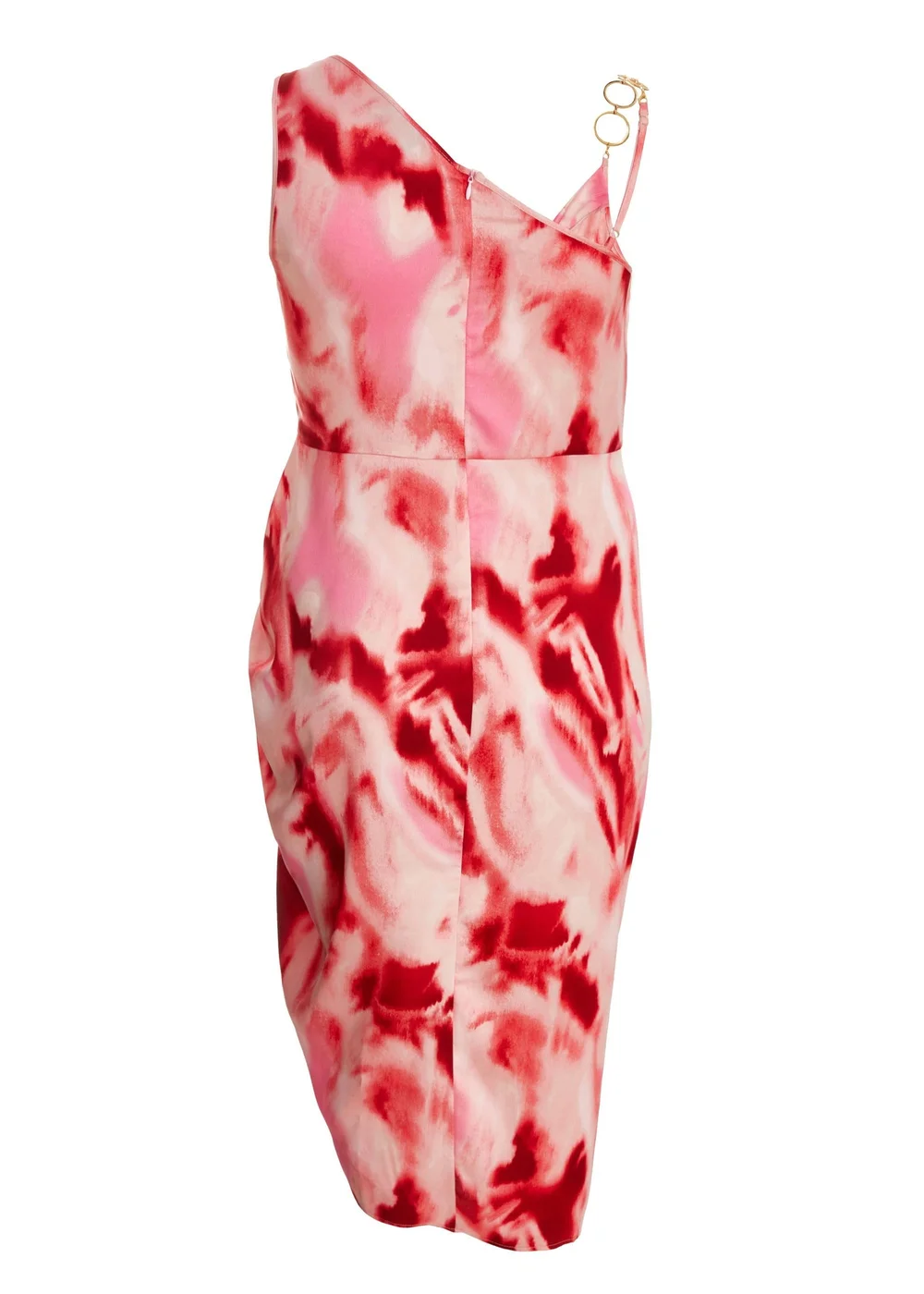 Quiz Pink Curve Satin Marble Print Midi Dress - 16 Image 5
