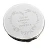 Personalised Memento Company Silver Floral Heart Compact Mirror - One Size Image 5