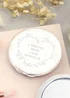 Personalised Memento Company Silver Floral Heart Compact Mirror - One Size Image 2