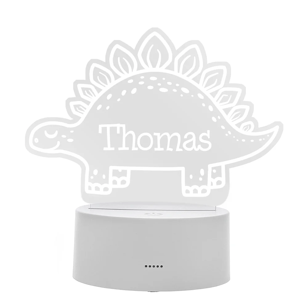 Personalised Memento Company Clear Dinosaur LED Colour Changing Night Light - One Size Image 5