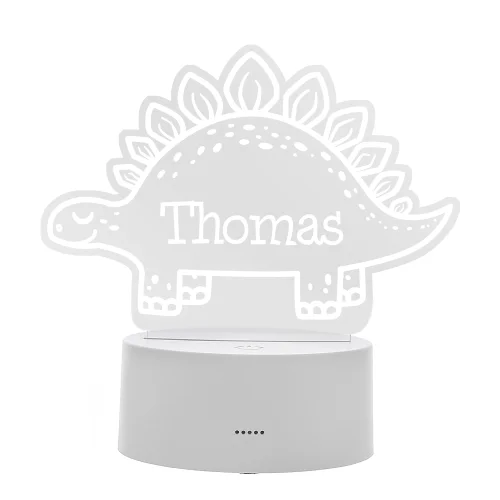 Personalised Memento Company Clear Dinosaur LED Colour Changing Night Light - One Size Image 5