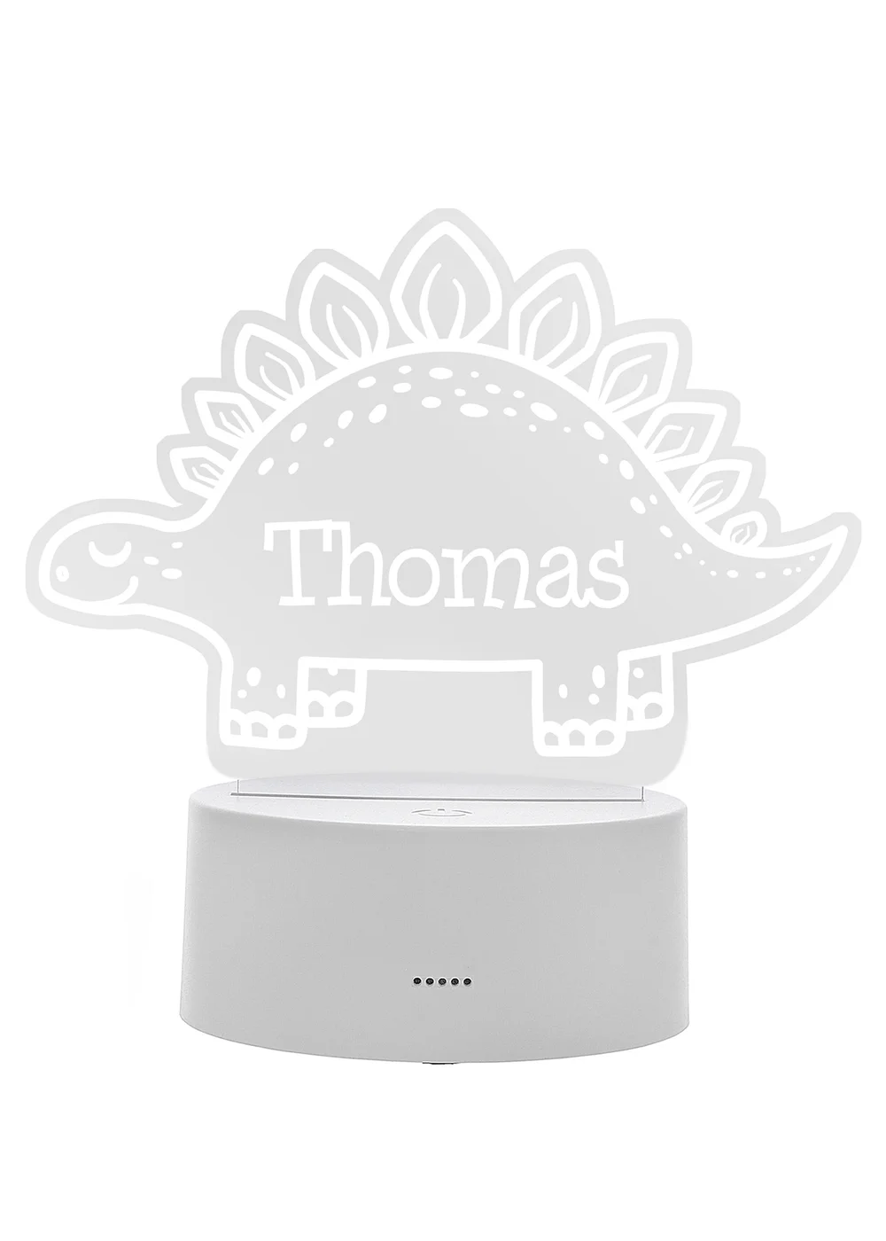 Personalised Memento Company Clear Dinosaur LED Colour Changing Night Light - One Size Image 1