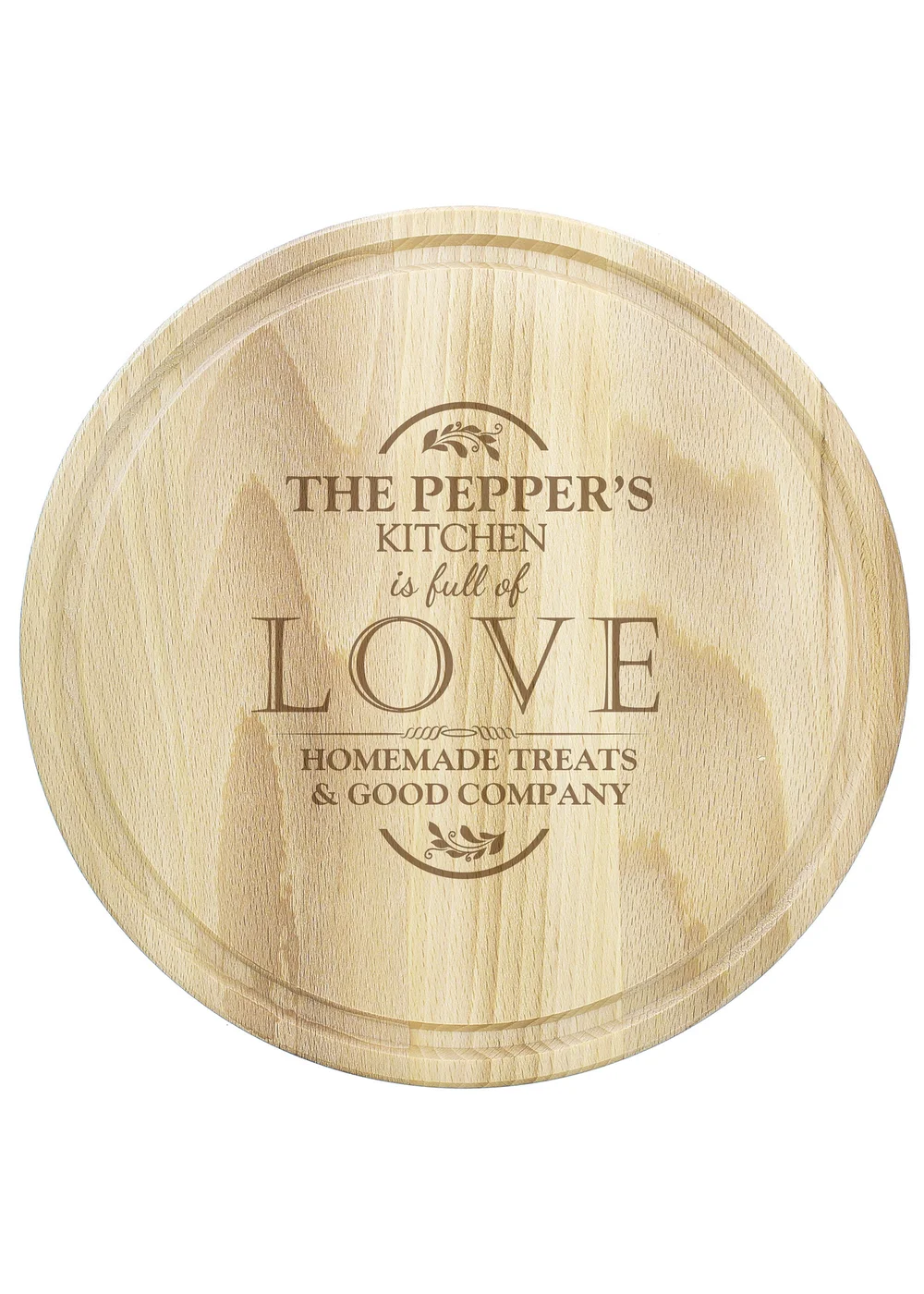 Personalised Memento Company Wood Full of Love Large Round Chopping Board - One Size Image 2