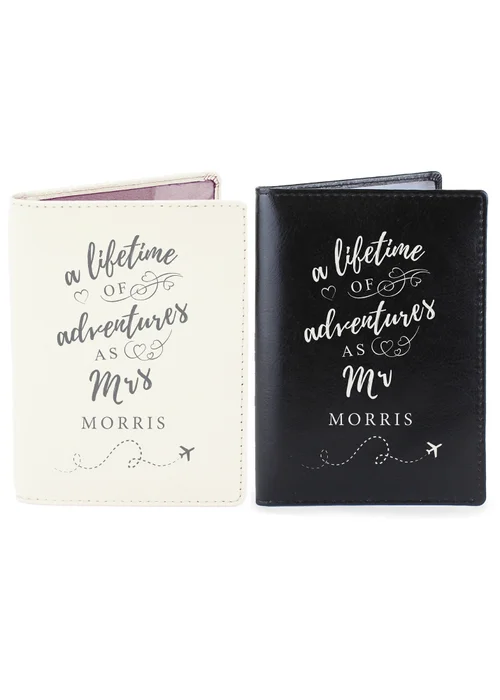Personalised Memento Company Cream Lifetime of Adventures Couples Passports - One Size Image 1