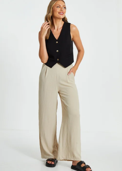 Quiz Stone Wide Leg Trousers - S Image 1