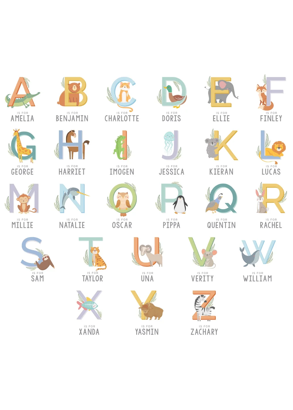 Personalised Memento Company White Animal Alphabet Plastic Mug - One Size Image 4