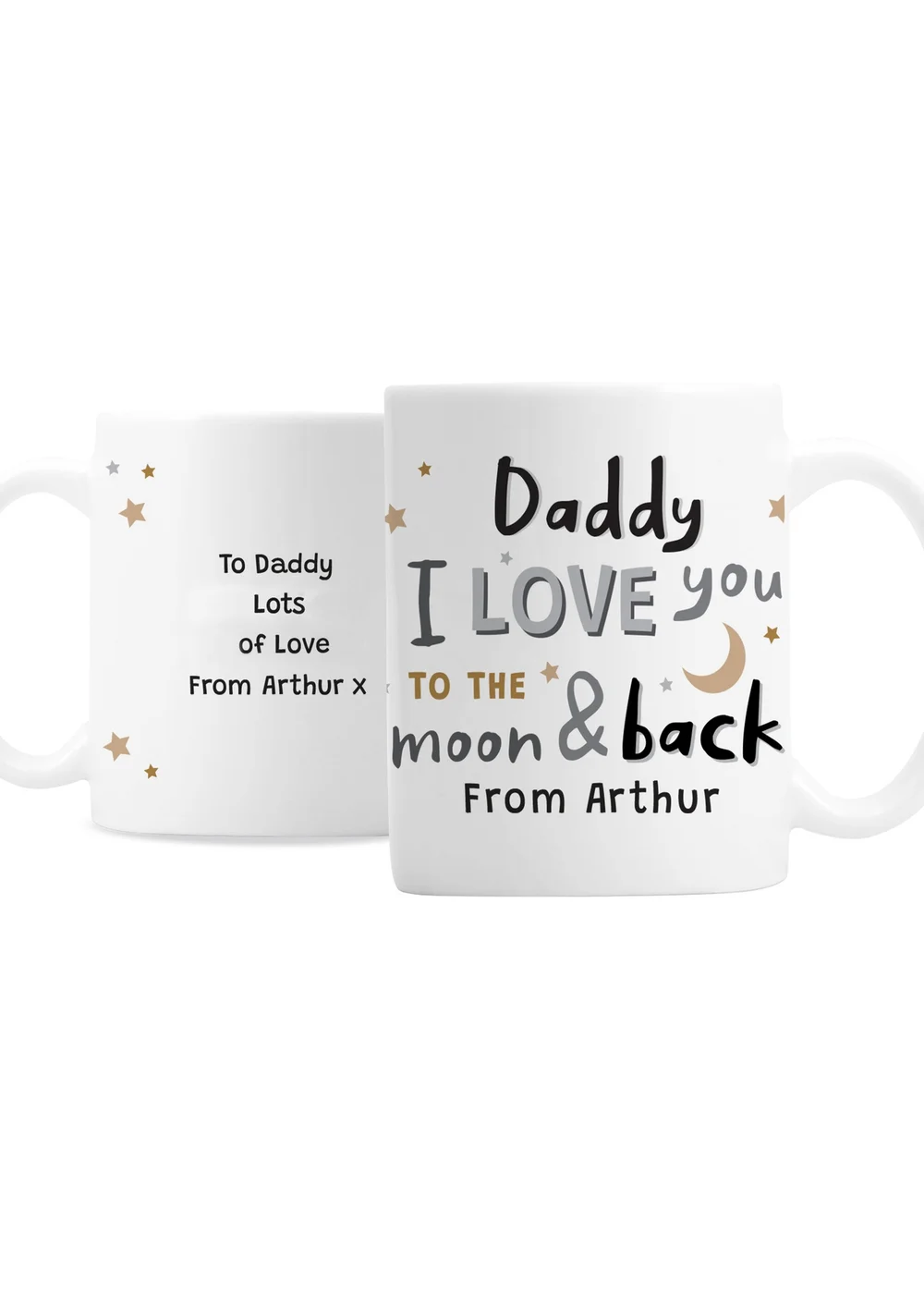 Personalised Memento Company White To the Moon and Back Mug - One Size Image 3