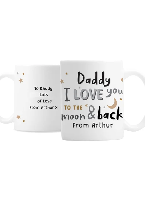 Personalised Memento Company White To the Moon and Back Mug - One Size Image 3