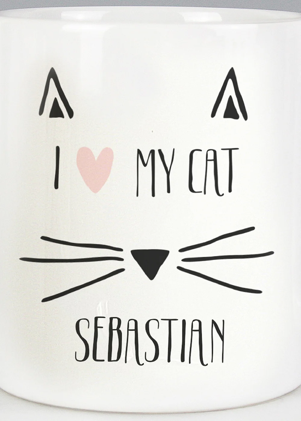 Personalised Memento Company White Cat Features Mug - One Size Image 2