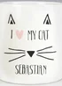 Personalised Memento Company White Cat Features Mug - One Size Image 2