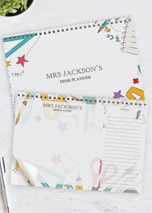Personalised Memento Company White Teacher A4 Desk Planner - One Size Image 3