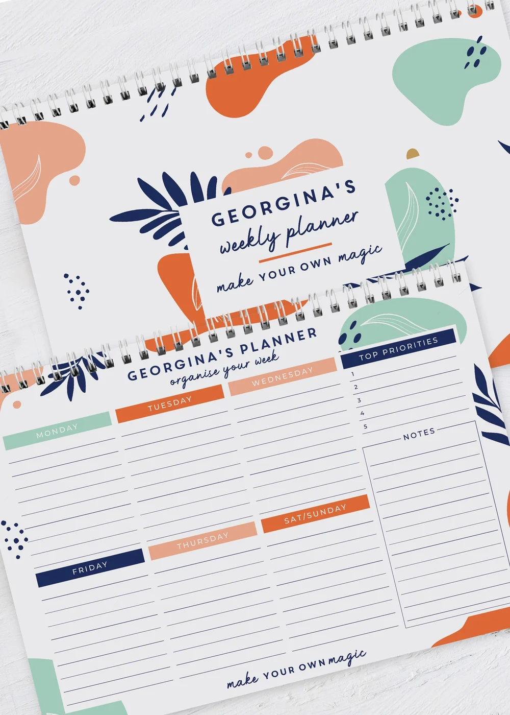Personalised Memento Company White Tropical A4 Desk Planner - One Size Image 2