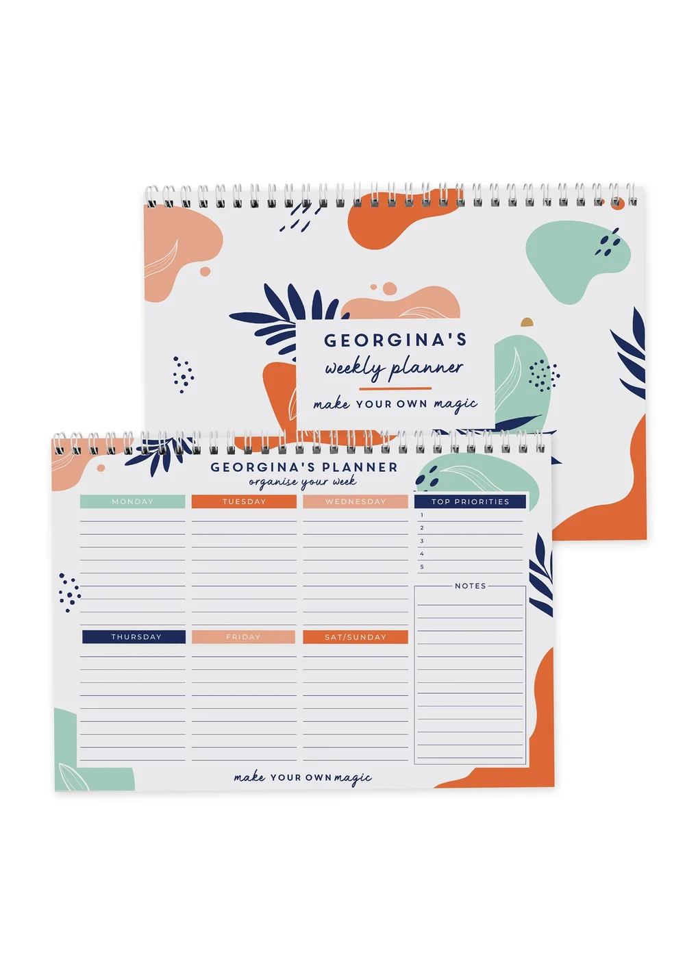 Personalised Memento Company White Tropical A4 Desk Planner - One Size Image 1