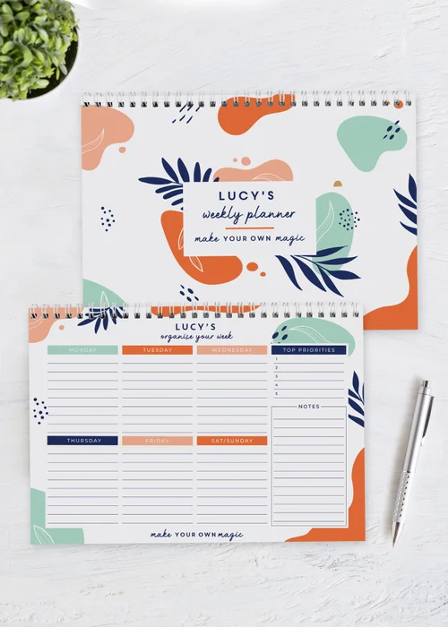 Personalised Memento Company White Tropical A4 Desk Planner - One Size Image 3
