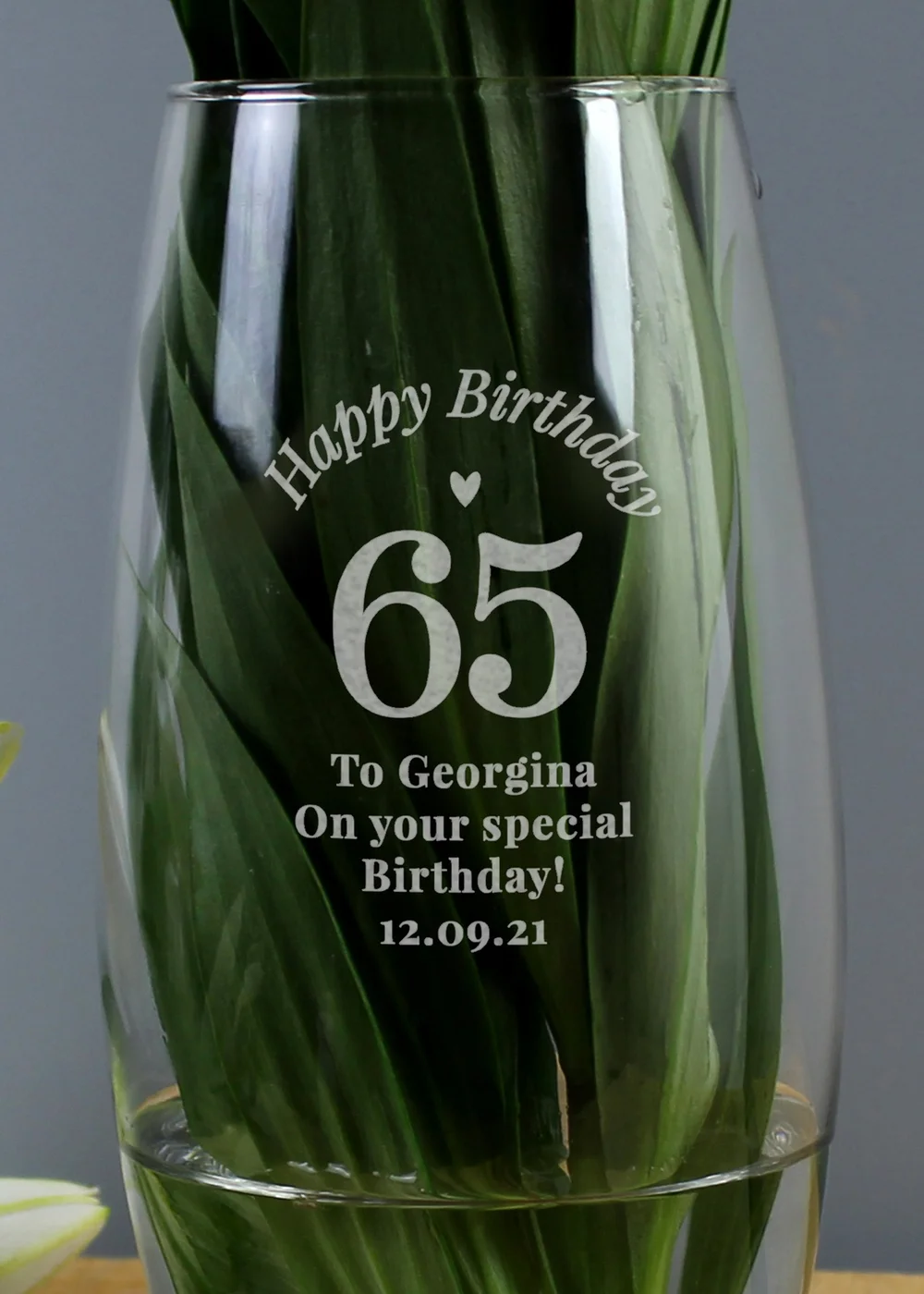 Personalised Memento Company Clear Happy Birthday Bullet Vase - One Size Image 2