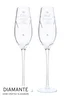 Personalised Memento Company Clear Hand Cut Heart Celebration Pair of Flutes with Gift Box - One Size Image 1