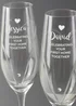 Personalised Memento Company Clear Hand Cut Heart Celebration Pair of Flutes with Gift Box - One Size Image 2