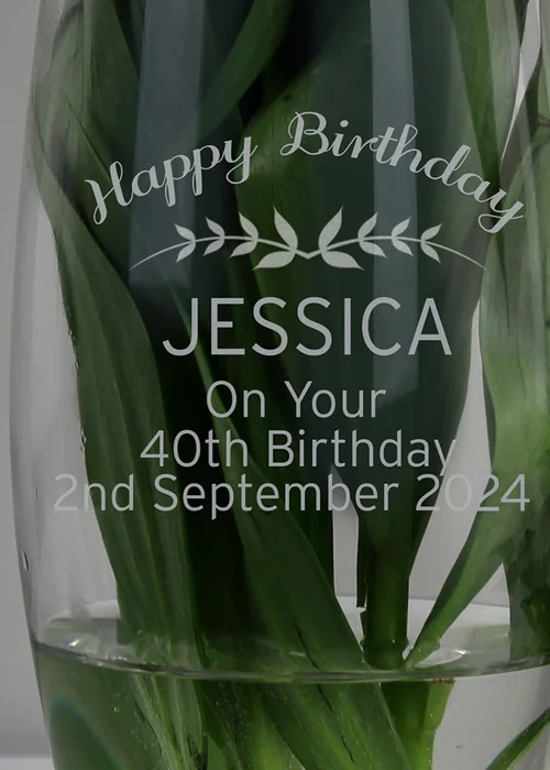 Personalised Memento Company Clear Classic Bullet Vase - One Size Image 2