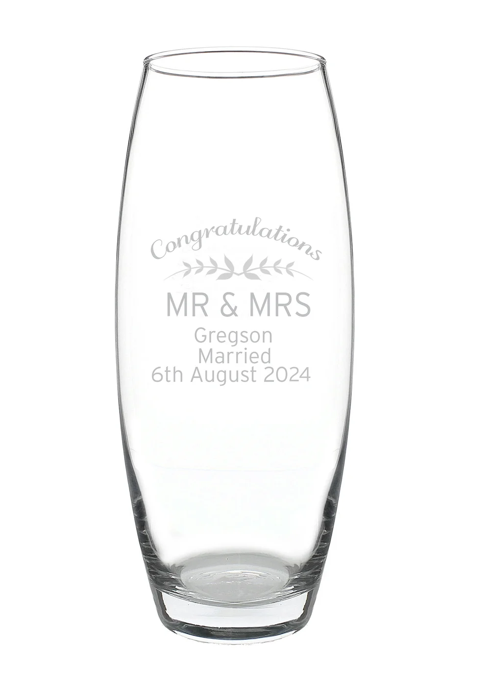 Personalised Memento Company Clear Classic Bullet Vase - One Size Image 1
